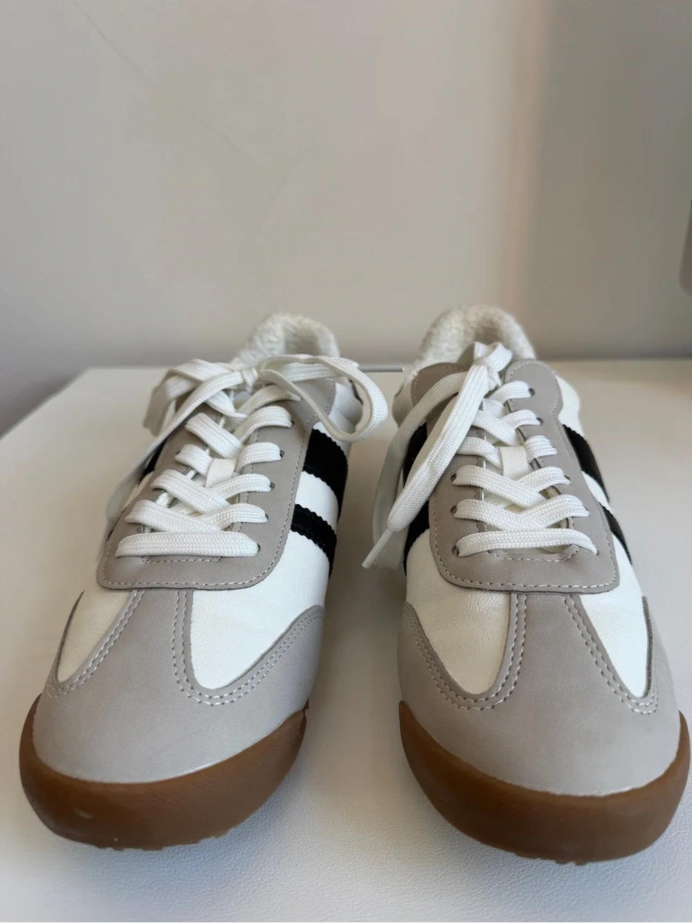 DV by Dolce Vita White, Black & Gray Retro Athletic Sneakers